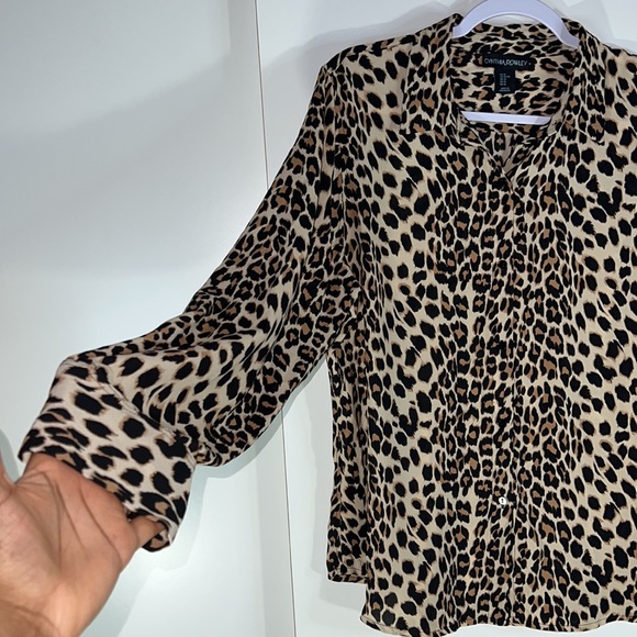 CYNTHIA ROWLEY leopard button down shirt - Picture 7 of 11